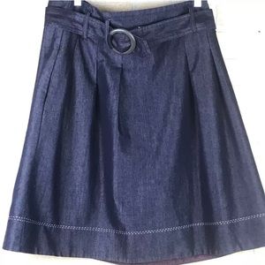 style co sz 14 demin pleated skirt belted pockets